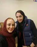 عکس/خانم بازیگر درکنار نخستین بانوی مدال آور ایرانی