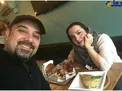 بازیگر مشهور و همسرش درحال خوردن غذایی خاص + عکس