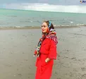 تیپ‌متفاوت الهام‌حمیدی در کنار دریا+عکس