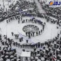 تصویر برگزیده اینستاگرام رهبر انقلاب از راهپیمایی برفی رشت