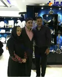 خانم بازیگر و همسرش در کنار اسطوره فوتبال جهان!