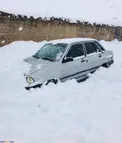 گیر کردن پراید در برف /عکس