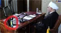 اسپری ضدعفونی کننده روی میز آقای رئیس جمهور/عکس