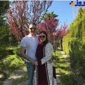 عکس بهاری و زیبای خانم بازیگر مشهور و همسرش