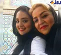 سلفی بامزه و زیبای خانم بازیگر مشهور و مادرش