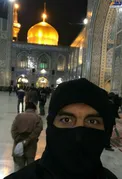 ظاهر عجیب و غریب فوتبالیست مشهور در حرم امام رضا+عکس