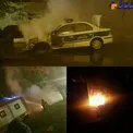 آتش سوزی خودروی پلیس در تبریز +عکس