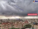 تصویری زیبا از آسمان ابری تهران