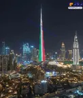 عکس/ همبستگی برج خلیفه دبی با ایتالیا