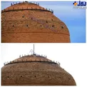 تصویر بسیار نگران کنند از وضعیت خطرناک گنبد مسجد جامع