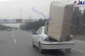 حمل خطرناک بار با سمند+عکس