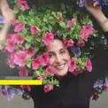 وقتی خانم بازیگر مشهور از گل ها روسری می سازد + عکس