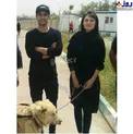 ساعد سهیلی و همسرش و سگ غول پیکرشان+عکس