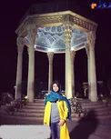 تیپ خانم بازیگر در حافظیه/عکس