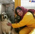 عکس عجیب و غریب خانم بازیگر در کنار سگ های وحشی