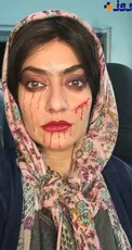 عكس ديده نشده از مهناز افشار با گريم عجيب