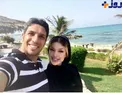 عکس عاشقانه فوتبالیست مشهور و همسرش کنار دریا