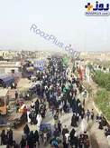 انبوه جمعیت در مسیر حِله به سمت کربلا+عکس