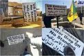 عکس/ ایستادن روی تابلوی «ایستادن مقابل سفارت آمریکا ممنوع»