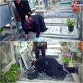 مشقت یک مادر شهید برای رسیدن به مزار فرزندش