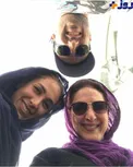 سلفی عجیب و غریب خانم بازیگر با پسر و دخترش