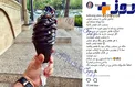 بازیگر معروف در حال بستنی زغالی خوردن +عکس