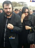 عکس /پسر و عروس مرحوم پورحیدری در مراسم تشییع