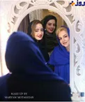 عکس زیبای خانم بازیگر با خانواده در آینه