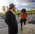 عکس عجیب آقای بازیگر ایرانی با یک زن سیاه پوست
