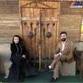لباس و آرایش عجیب و غیرعادی بهاره رهنما در کنار همسرش+عکس