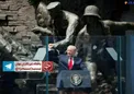 عکس/ سخنرانی ترامپ از پشت شیشه ضدگلوله!