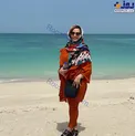 تیپ نفیسه روشن بدون ماسک در سواحل خلیج فارس/عکس
