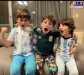 شادی پسران لیونل مسی از گل زدن پدر / عکس