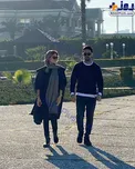 قدم زدن دونفره شاهرخ استخری و همسرش/عکس