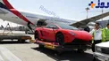 لامبورگيني قرمز اماراتي در فرودگاه امام خميني تهران+عکس