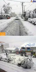 بارش شدید برف در رینه لاریجان +عکس