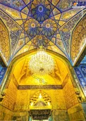 نمای زیبایی از ایوان طلائی حرم امام حسین(ع)