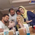 دانیال عبادی و بهنوش بختیاری در پشت صحنه فیلم/ عکس