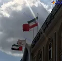 عکس/ اهتزاز پرچم مقدس جمهوري اسلامي در دبي