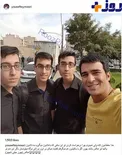 سلفی جالب آقای بازیگر با سه قلوها+ عکس