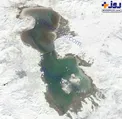 عکس هوایی جالب از برف اطراف دریاچه ارومیه