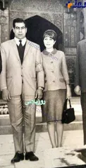 تصویری دیده نشده از پهلوان تختی دست در دست همسرش