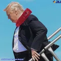 عکس/ نقش نوارچسب در کروات ترامپ