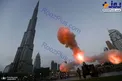 شلیک توپ به مناسبت آغاز ماه مبارک رمضان در مقابل برج خلیفه