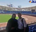 پوشش خانم بازیگر مشهور در استادیوم  +عکس