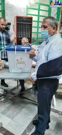 شرکت محسن هاشمی در انتخابات با دسته شکسته ! + عکس