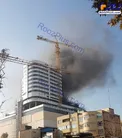 آتش سوزی برج در حال ساخت در مشهد+عکس