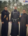 سیدیاسر و سیداحمد خمینی و سیدمصطفی موسوی بجنوردی در راهپیمایی اربعین