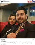 سلفی احسان خواجه امیری به همراه همسرش در یک مراسم/عکس