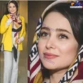 کت و شلوار زرد بازیگر زن مشهور+عکس